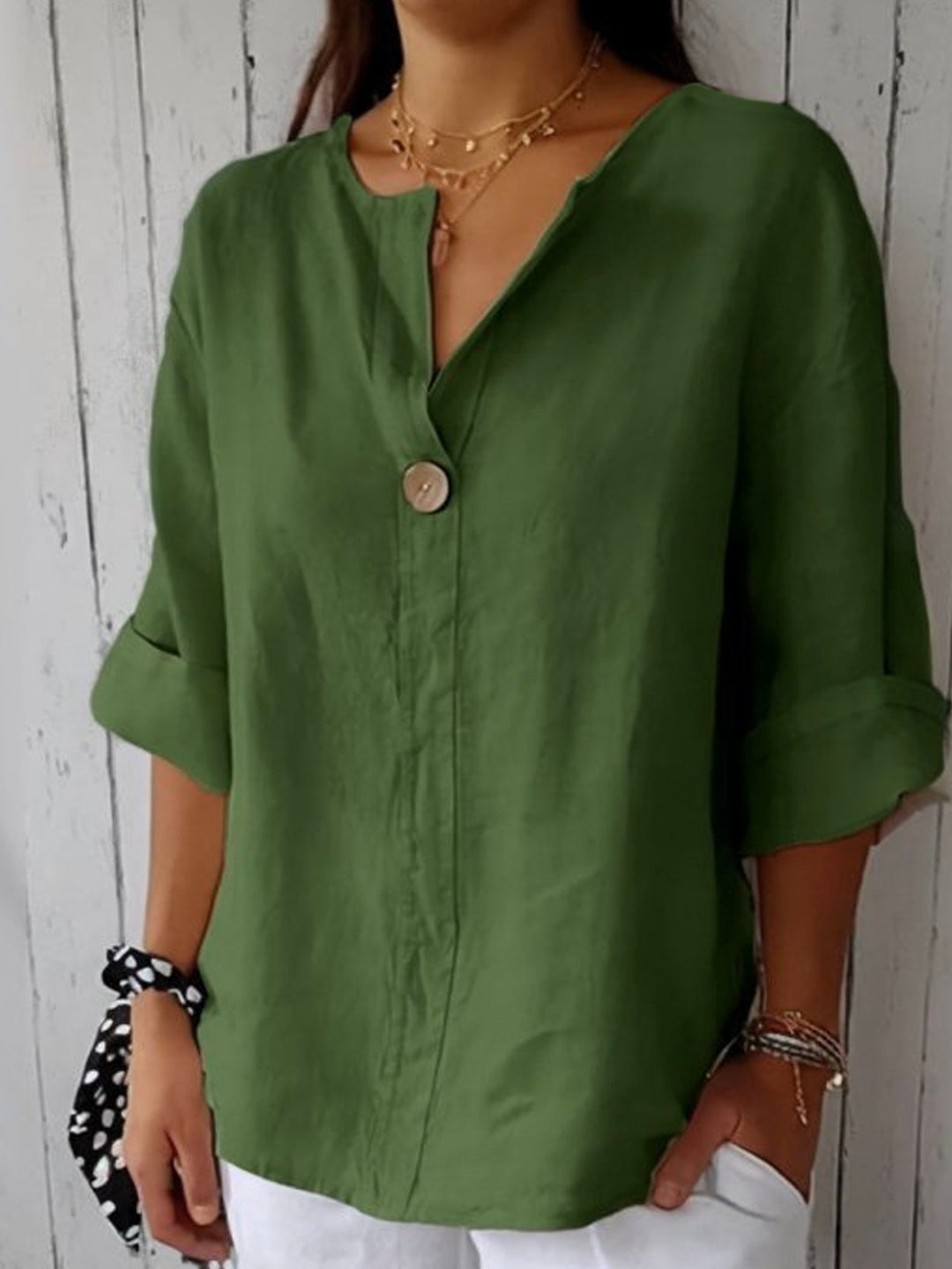Aria | Casual Short Sleeve V-Neck Blouse