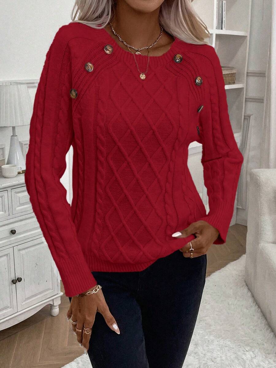 Ivory™ – Button Jumper for Effortless Everyday Elegance