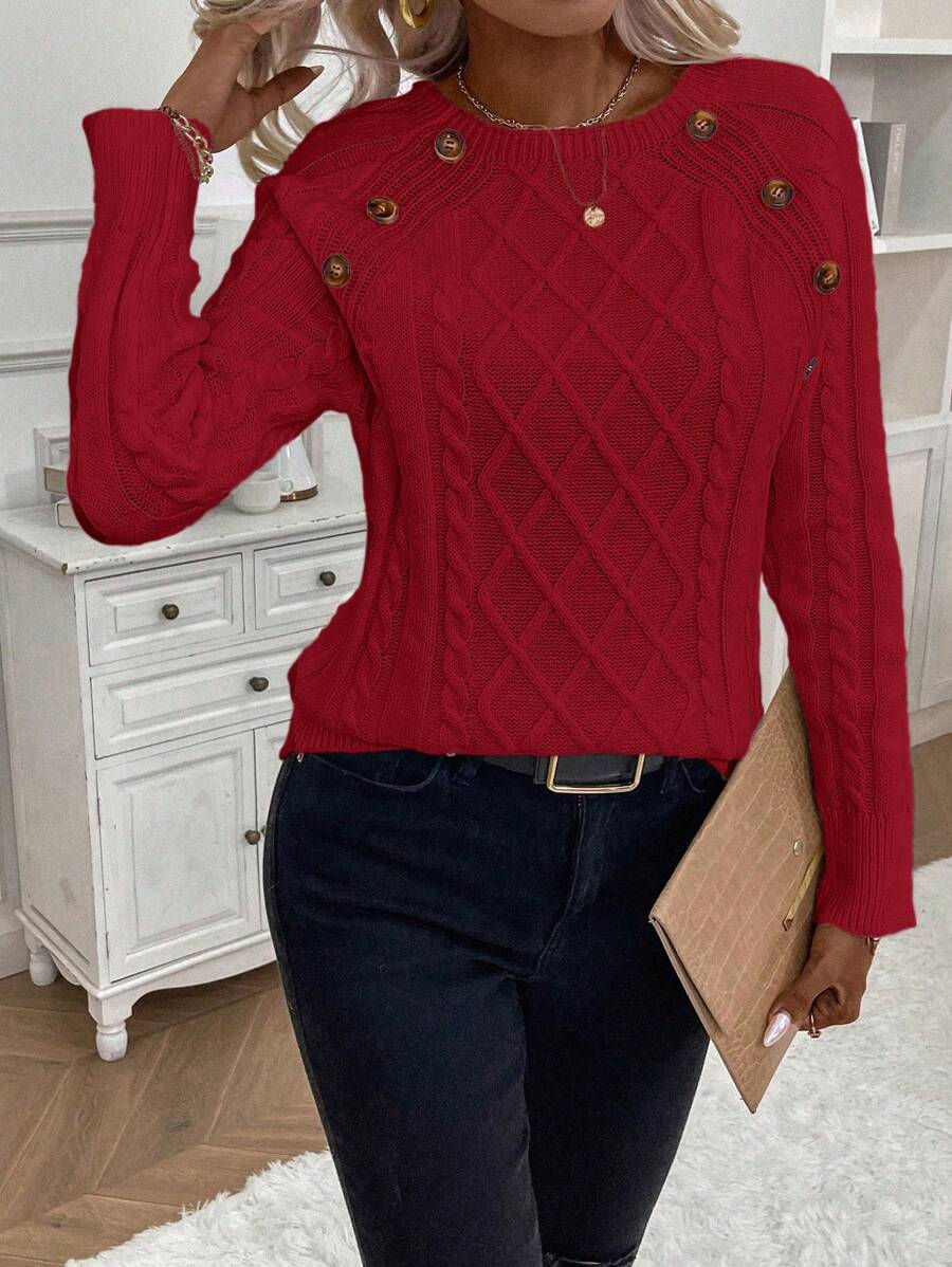 Ivory™ – Button Jumper for Effortless Everyday Elegance
