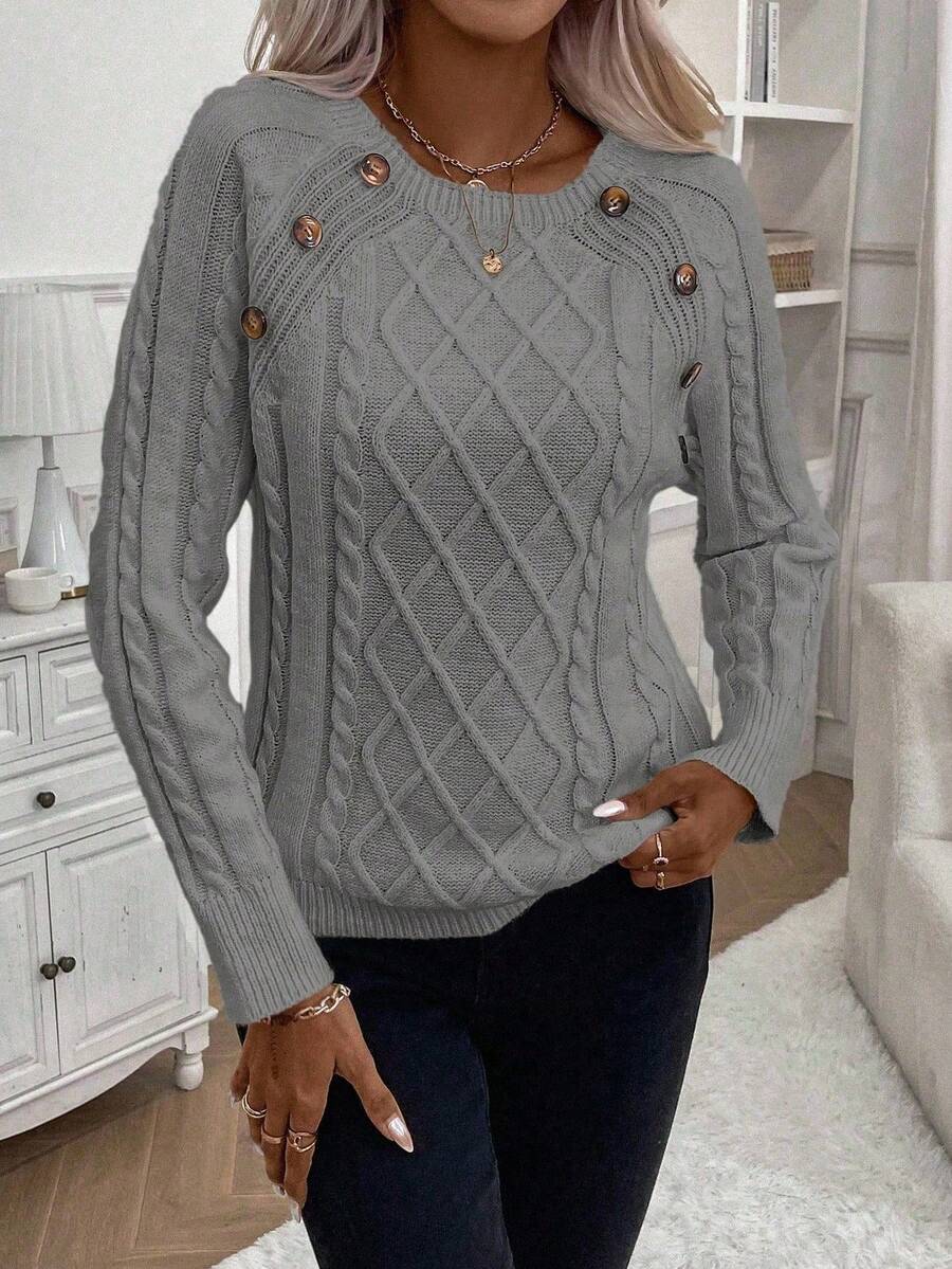 Ivory™ – Button Jumper for Effortless Everyday Elegance