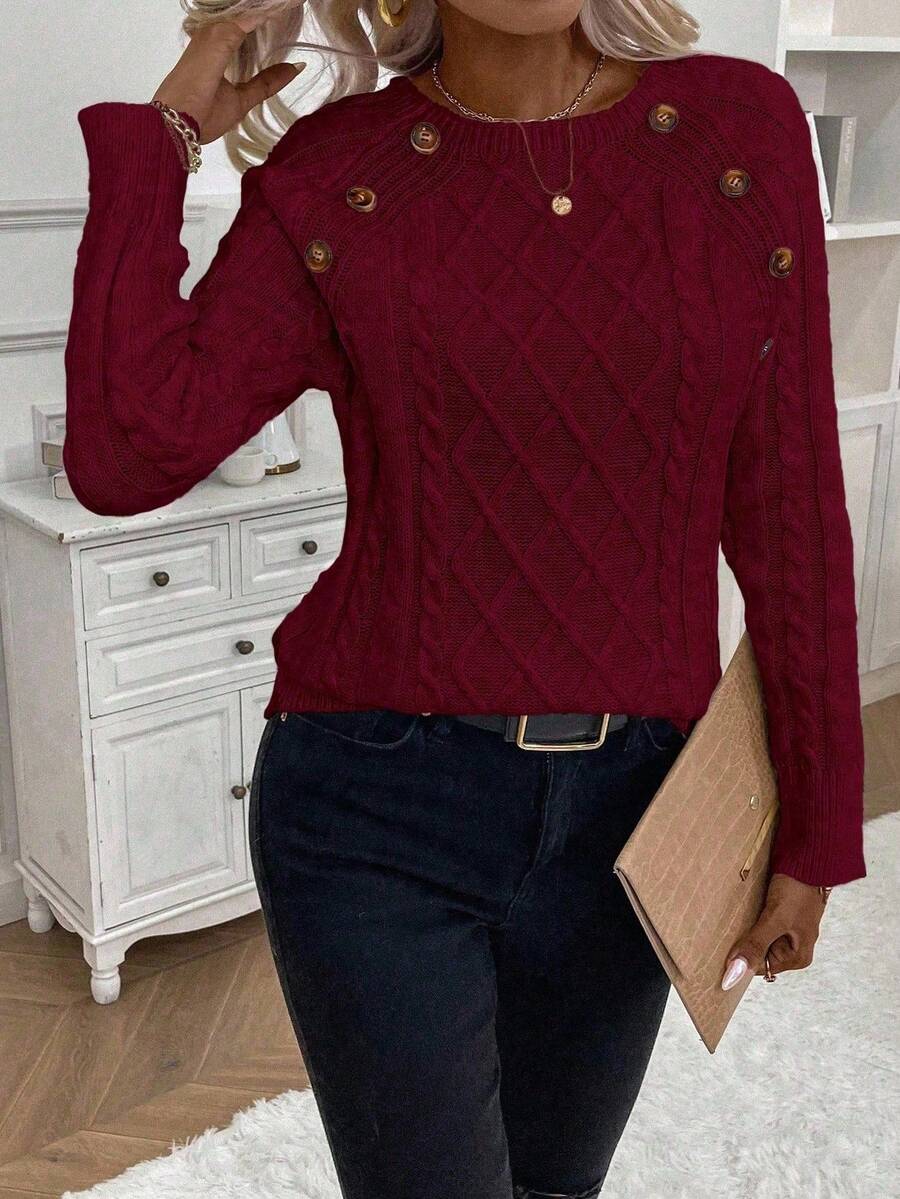 Ivory™ – Button Jumper for Effortless Everyday Elegance