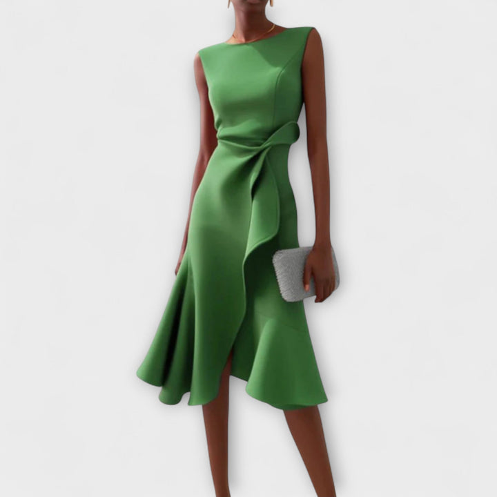 MARISSA™ –  Elegant Wrap-Style Sleeveless Dress