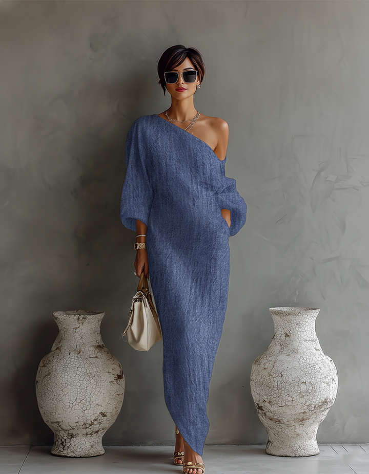 Ivory Linen Strapless Dress