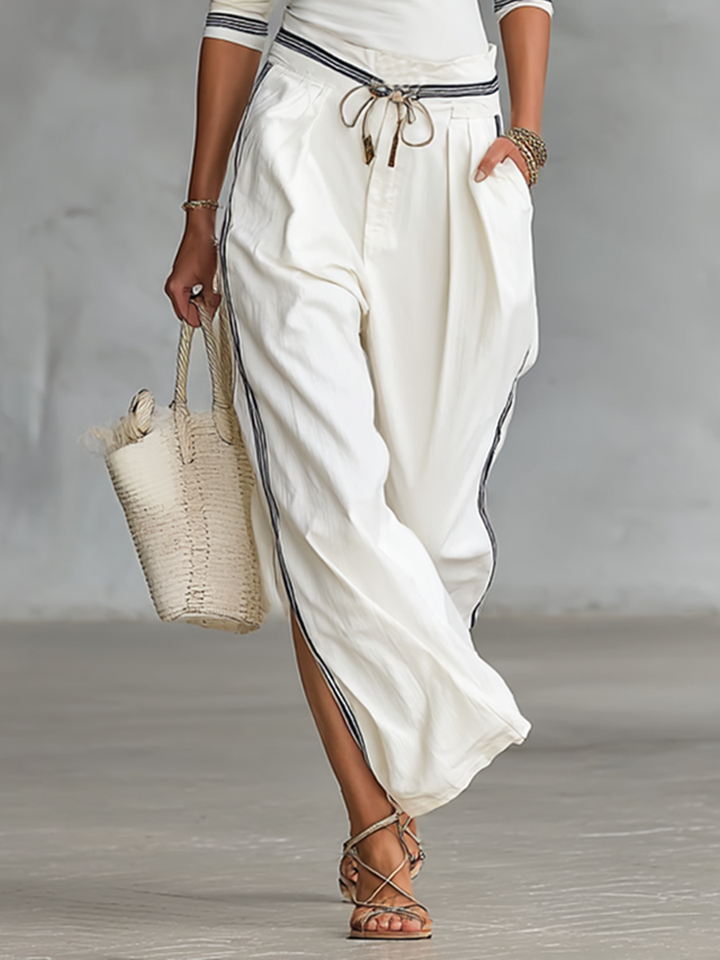 Sport Set Wide-Leg Pants with Drawstring