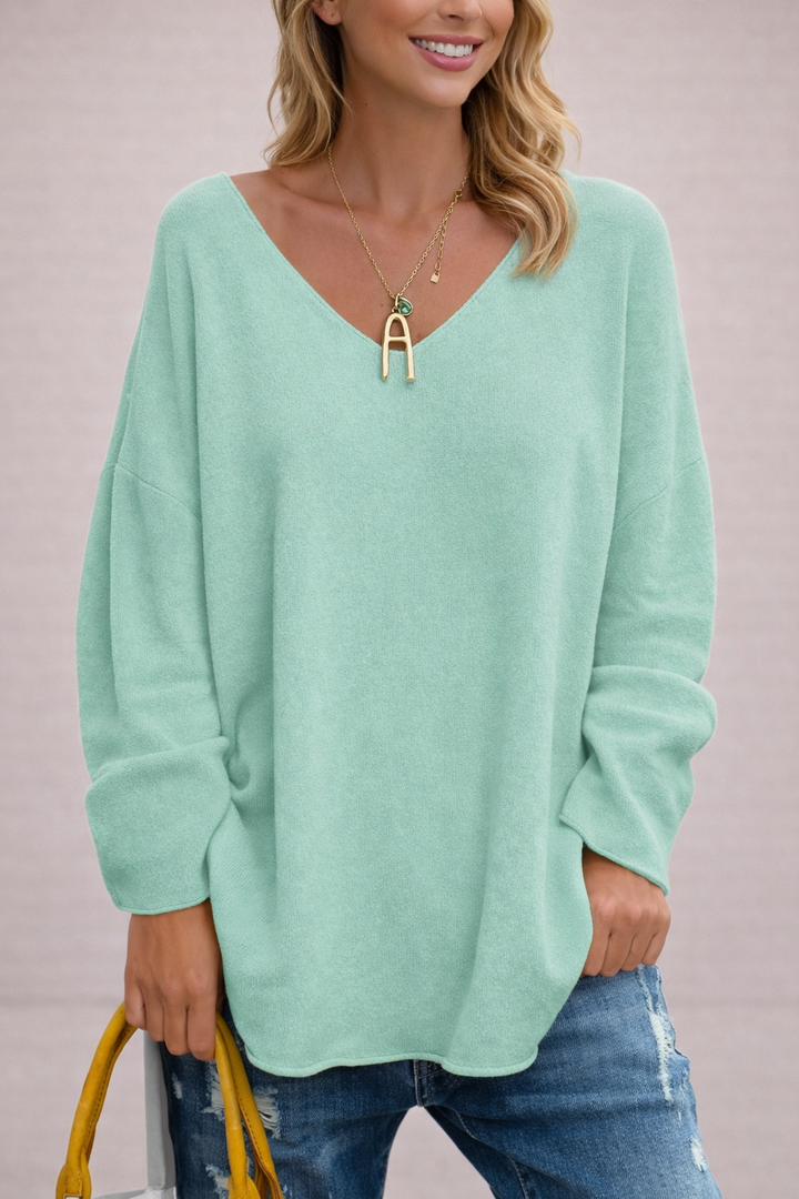 NORA - CASUAL CHIC V-NECK BLOUSE