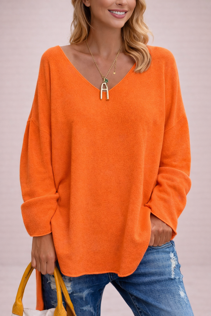 NORA - CASUAL CHIC V-NECK BLOUSE