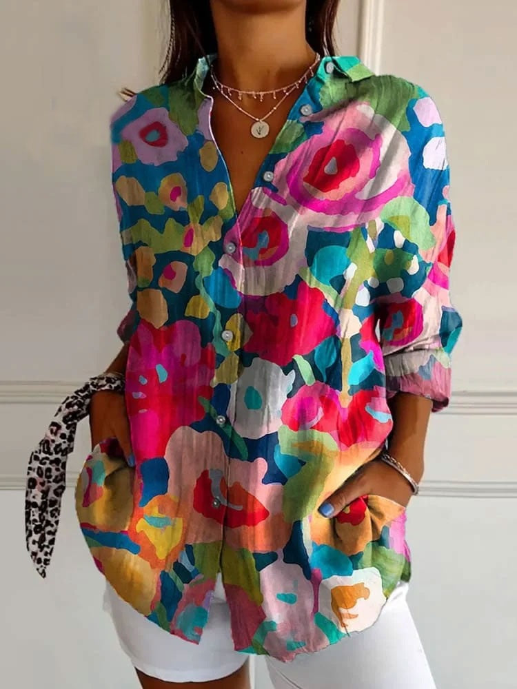 Elin | Vibrant Geometric Shirt