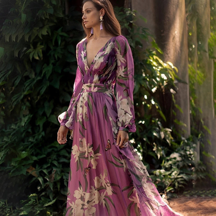 Sancha | Floral Maxi Dress for Women with V-Neck and Comfortable Fit