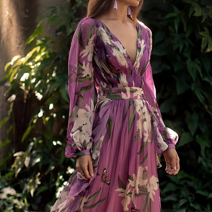 Sancha | Floral Maxi Dress for Women with V-Neck and Comfortable Fit