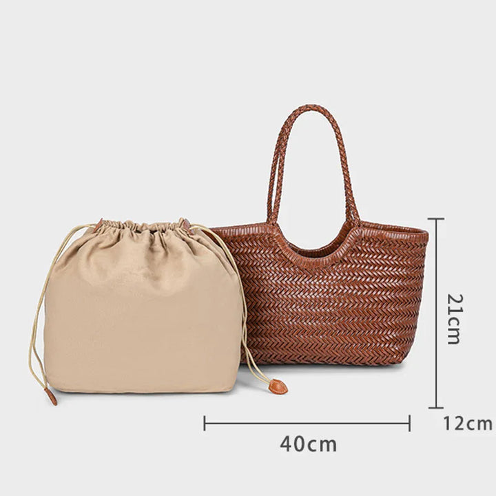 Artisan Woven Cowhide Tote | Michael & Laura Toronto