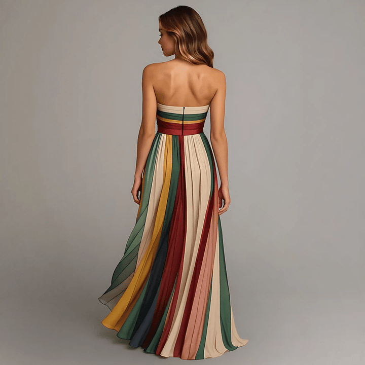 Long colorful sleeveless dress