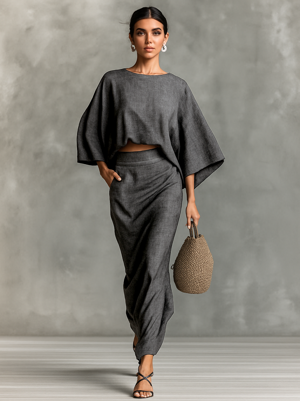 Cotton-Linen Set Skirt